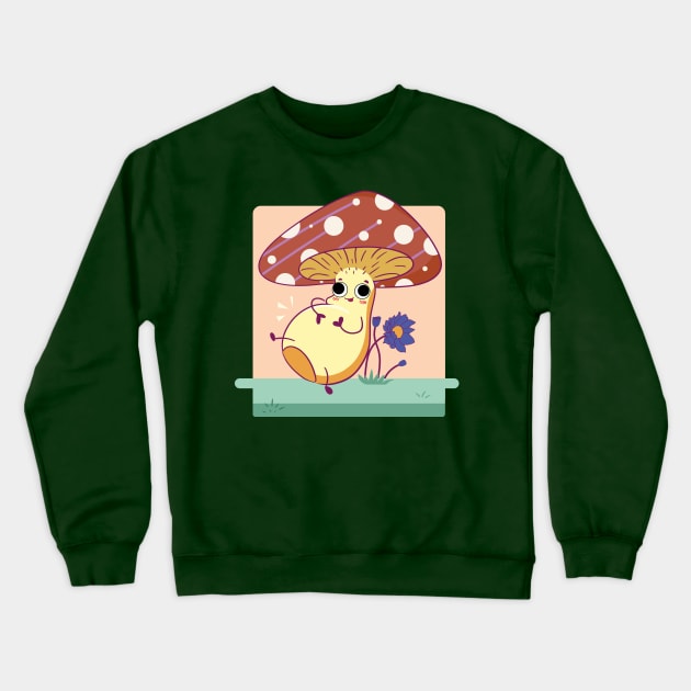 Mushroom with Googly Eyes Crewneck Sweatshirt by Genesis